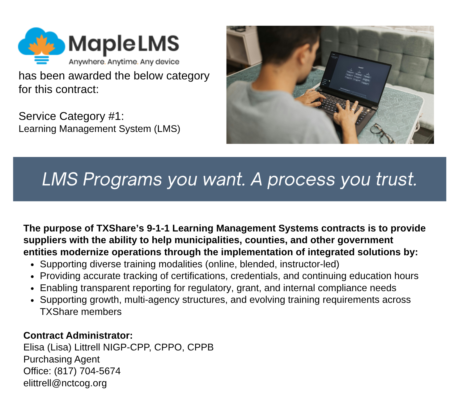 Maple LMS Landing Page Maple LMS Landing Page